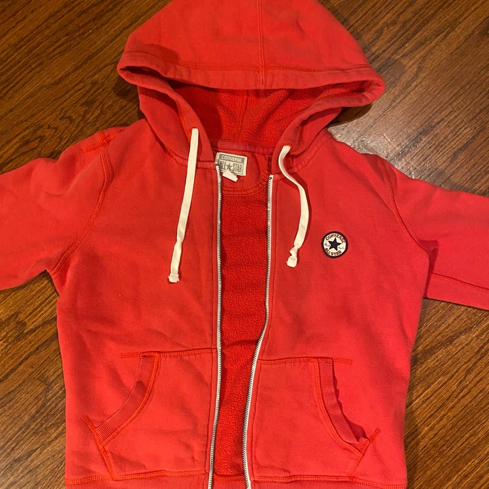 Vintage Converse Red Zip Up Hoodie